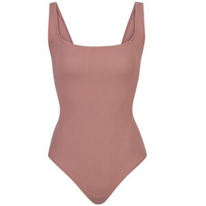 NWT Skims Ribbed Cotton Bodysuit Tank in Rose Clay Small